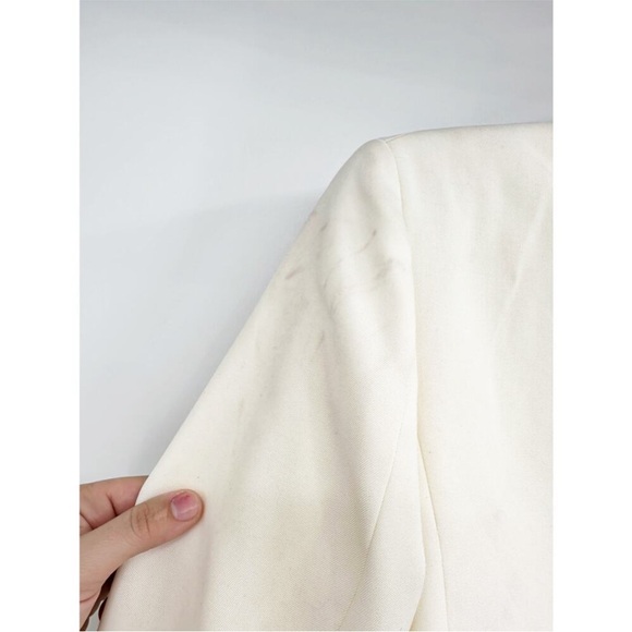 Nili Lotan Nathalia Jacket White Blazer Double Breasted NEEDS CLEANING Size 0 - Picture 2 of 11